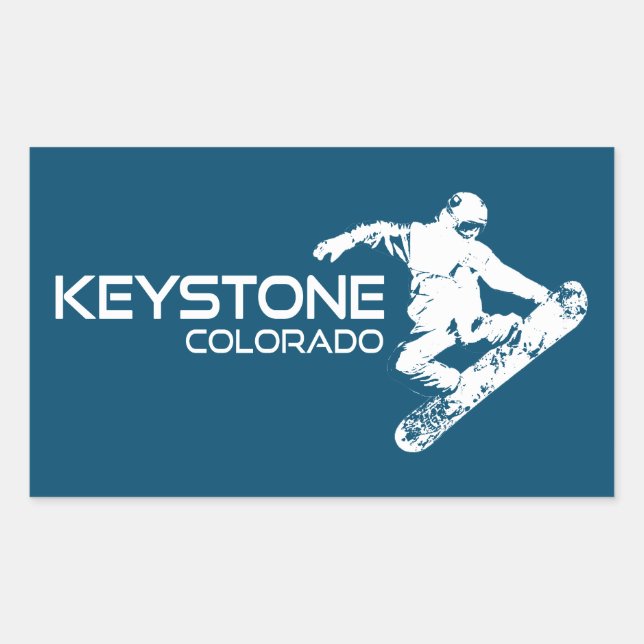 Adesivo Retangular Keystone Colorado Snowboarder (Frente)