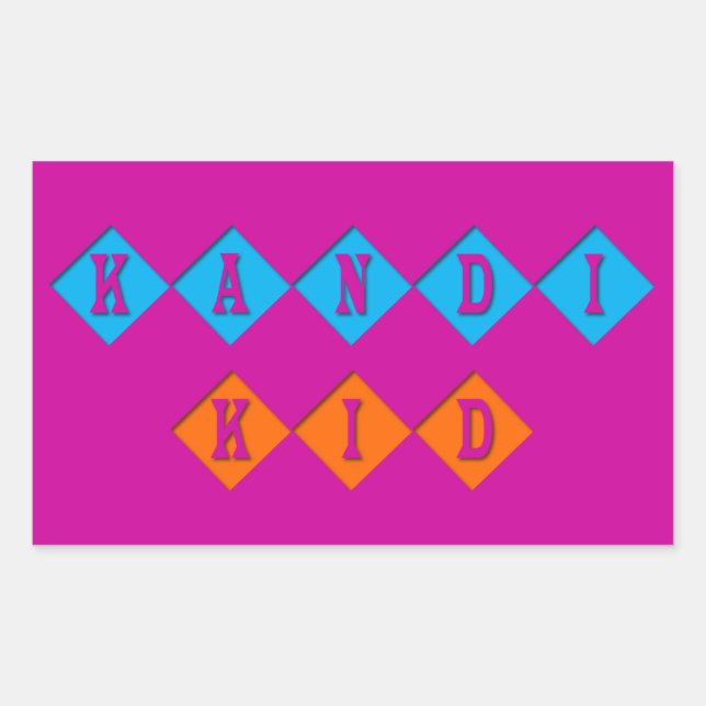 Adesivo Retangular Kid Kandi Personalizável (Frente)