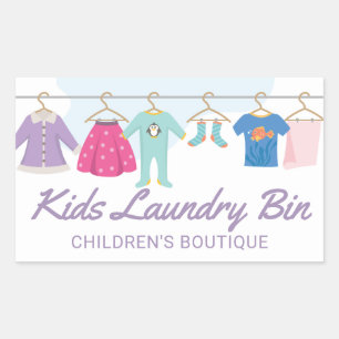 Adesivo Retangular Kids Clothing Store Boutique Sticker