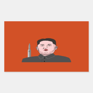 Adesivo Retangular Kim Jong-un e míssil nuclear