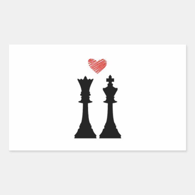 Adesivo Retangular King & Queen Chess Love (Frente)
