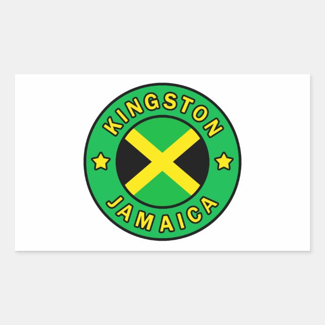 Adesivo Retangular Kingston Jamaica (Frente)