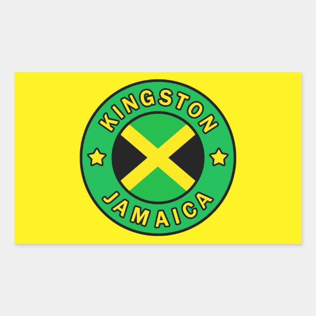 Adesivo Retangular Kingston Jamaica (Frente)