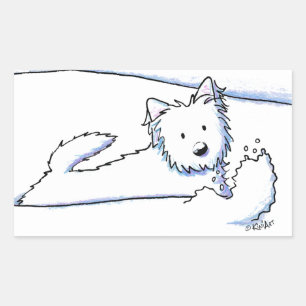 Adesivo Retangular KiniArt Snow Plow Westie