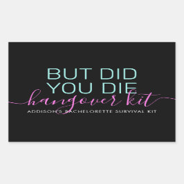 Adesivo Retangular Kit de Recuperação de Ressaca de Solteira