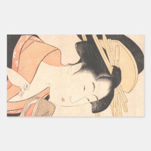 Adesivo Retangular Kitagawa Utamaro Azumaya nenhuma arte japonesa da