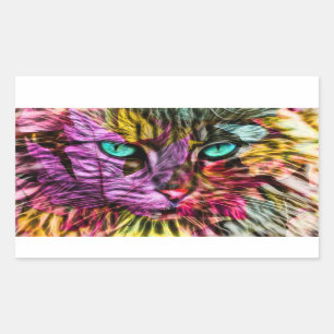 Adesivo Retangular Kitten Cat Artsy Design