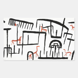 Adesivo Retangular Klee - Animais em um gabinete