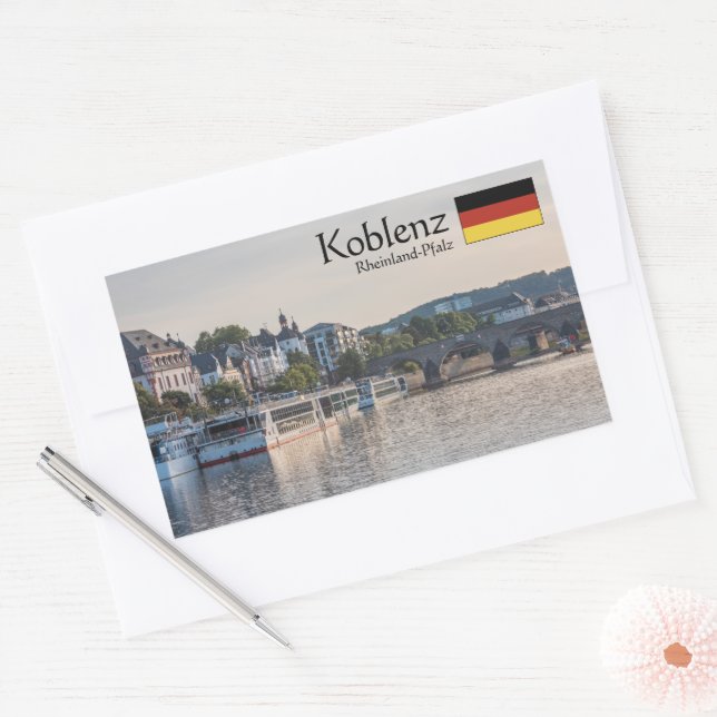 Adesivo Retangular Koblenz Alemanha Souvenir (Envelope)
