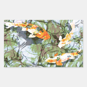 Adesivo Retangular Koi Fish Stickers