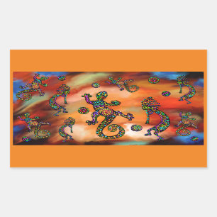 Adesivo Retangular Kokopelli Art