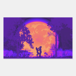 Adesivo Retangular Krav Maga Knee Defensor Full Moon Sticker Orange