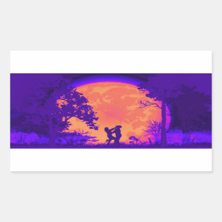 Adesivo Retangular Krav Maga Knee Defensor Full Moon Sticker Orange