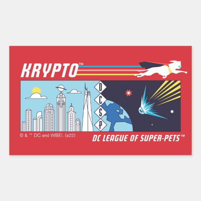 Adesivo Retangular Krypto Exterior para Metrópolis (Frente)