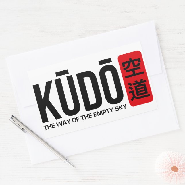 Adesivo Retangular Kudo – Minimal Japanese Martial Arts Emblem (Envelope)
