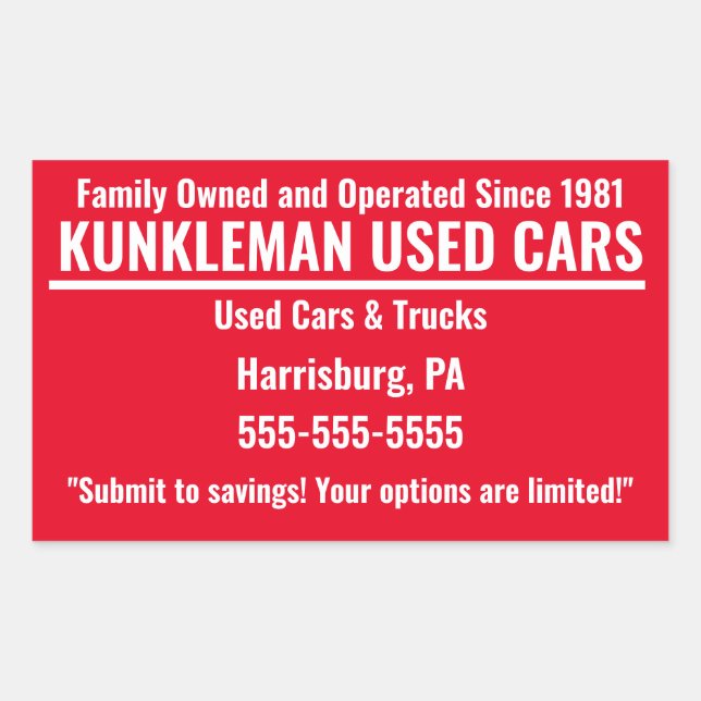 Adesivo Retangular Kunkleman Family Sticker (Frente)
