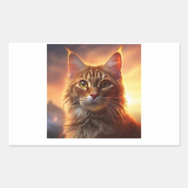 Adesivo Retangular Kurilian Bobtail Cat (Frente)