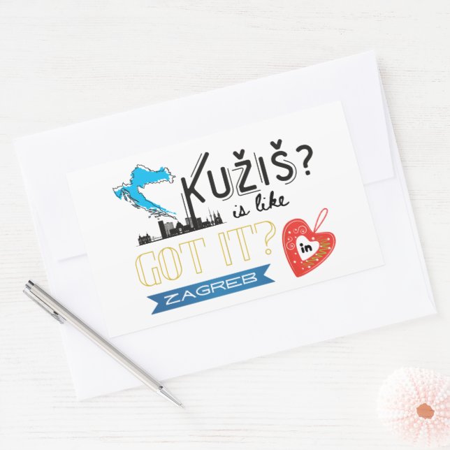 Adesivo Retangular Kužiš? Zagreb Croácia (Envelope)