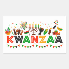 Adesivo Retangular Kwanzaa  