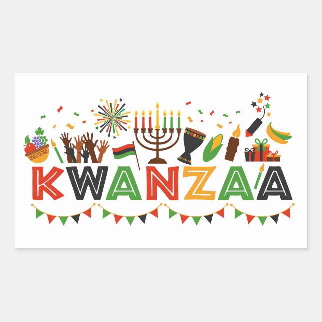 Adesivo Retangular Kwanzaa   (Frente)