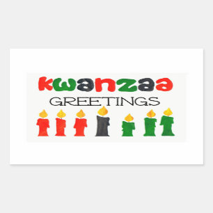 Adesivo Retangular Kwanzaa Stickers com Velas