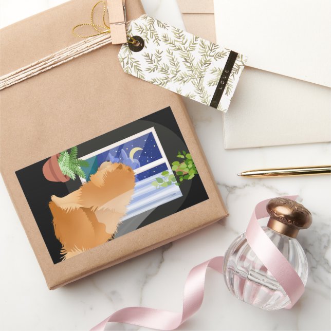 Adesivo Retangular LÁ FORA ALGUM LUGAR, Vinhetas de retângulo (Presentear)