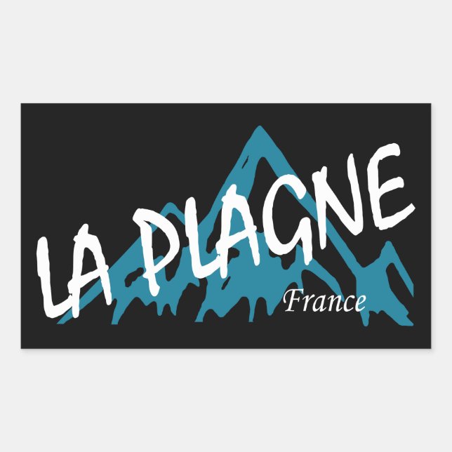 Adesivo Retangular La Plagne França Montanhas (Frente)