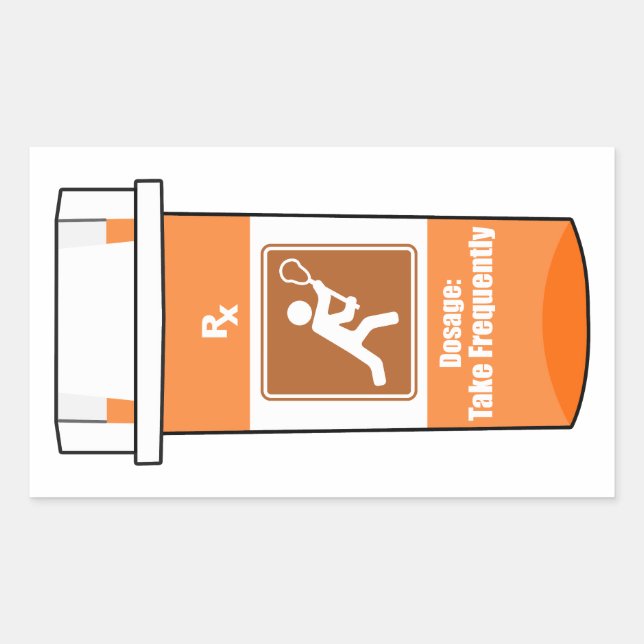 Adesivo Retangular Lacrosse É Minha Droga (Frente)