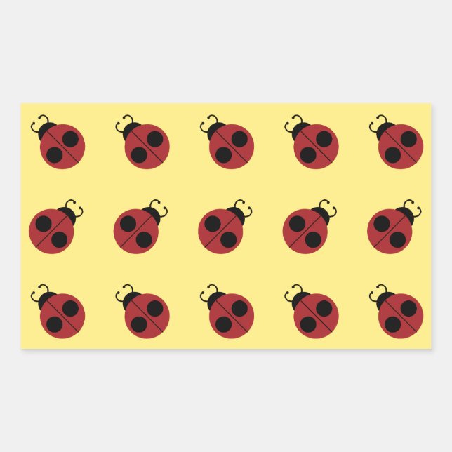 Adesivo Retangular Ladybug 60s retro legal vermelho (Frente)