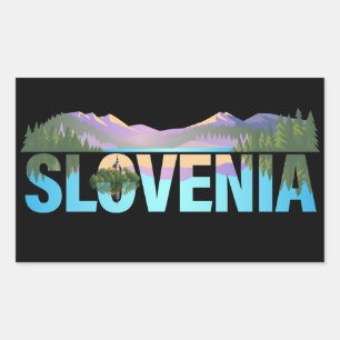 Adesivo Retangular Lago Bled Eslovênia Europa