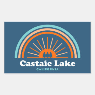 Adesivo Retangular Lago Castaic Califórnia Arco-íris