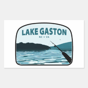 Adesivo Retangular Lago Gaston North Carolina Virginia Fish Rod
