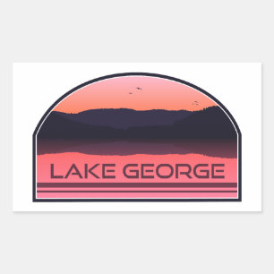 Adesivo Retangular Lago George New York Red Sunrise