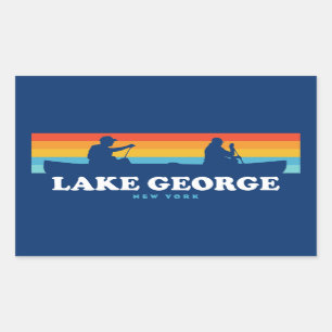 Adesivo Retangular Lago George, Nova York Canoe