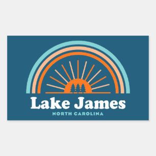 Adesivo Retangular Lago James North Carolina Rainbow