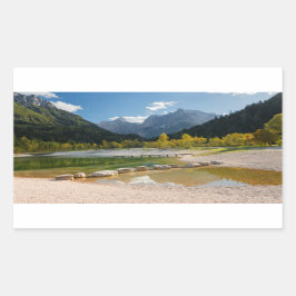 Adesivo Retangular Lago Jasna nos Alpes eslovenos no outono