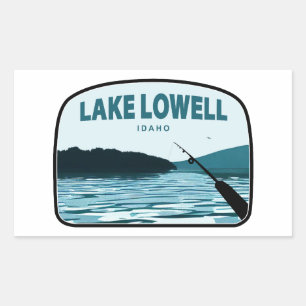 Adesivo Retangular Lago Lowell Idaho Fisheries Rod