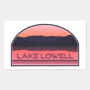 Adesivo Retangular Lago Lowell Idaho Red Sunrise