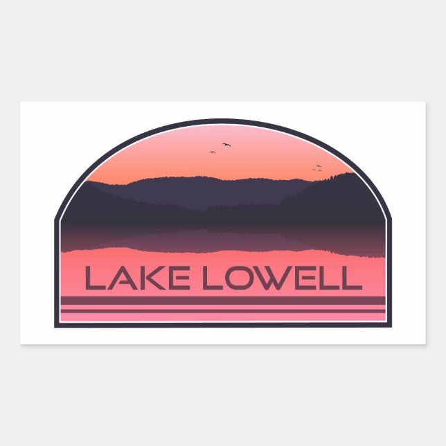 Adesivo Retangular Lago Lowell Idaho Red Sunrise (Frente)