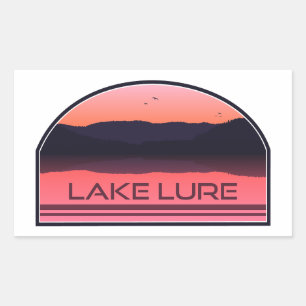 Adesivo Retangular Lago Lure North Carolina Red Sunrise