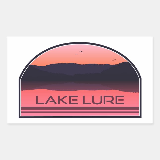 Adesivo Retangular Lago Lure North Carolina Red Sunrise (Frente)