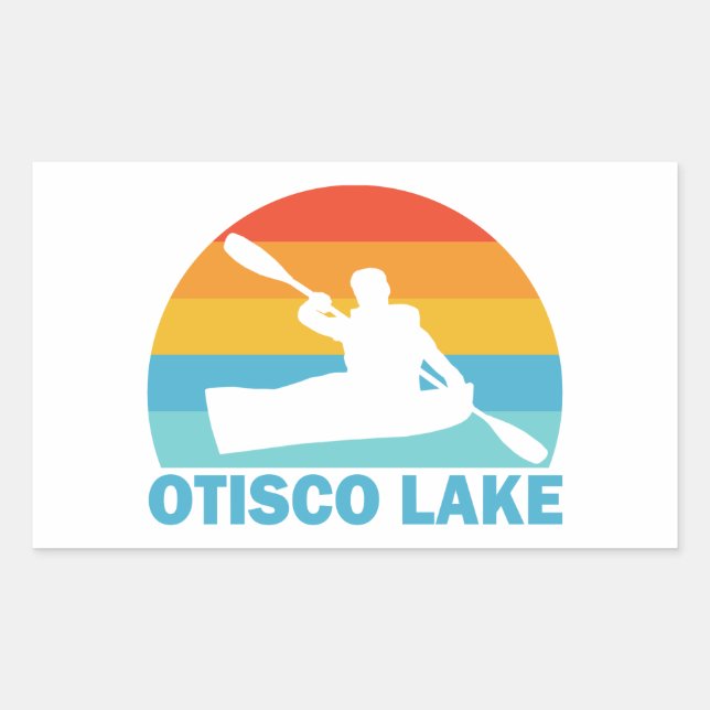 Adesivo Retangular Lago Otisco Nova York Caiaque (Frente)