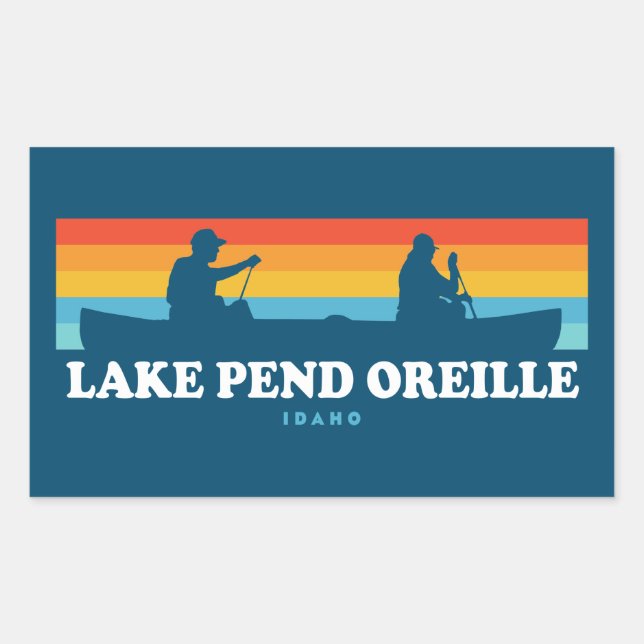 Adesivo Retangular Lago Pend Oreille Idaho Canoe (Frente)