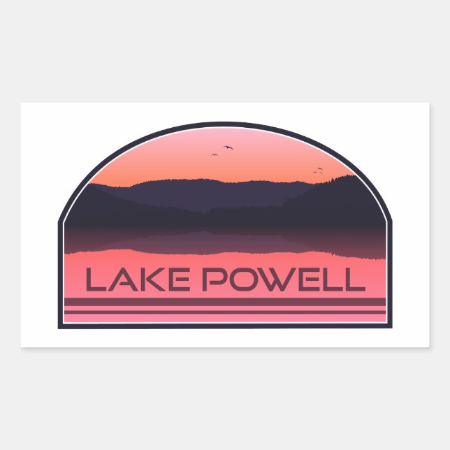 Adesivo Retangular Lago Powell Arizona Utah Red Sunrise (Frente)