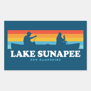 Adesivo Retangular Lago Sunapee New Hampshire Canoe