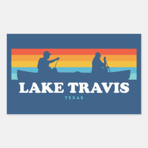 Adesivo Retangular Lago Travis Austin Texas Canoa