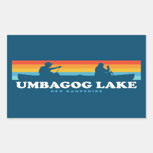 Adesivo Retangular Lago Umbagog New Hampshire Canoe