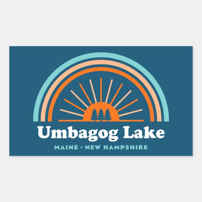 Adesivo Retangular Lago Umbagog New Hampshire Maine (Frente)