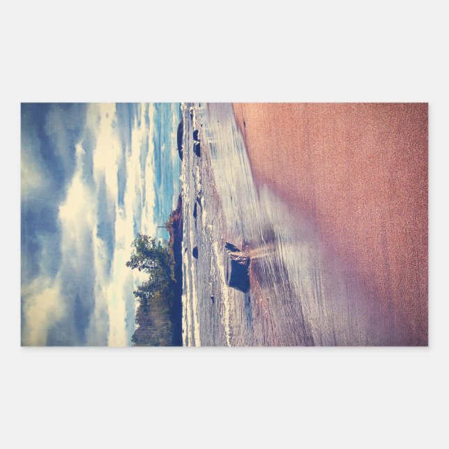 Adesivo Retangular Lago Vintage Superior (Frente)