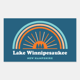Adesivo Retangular Lago Winnipesaukee New Hampshire Rainbow